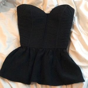 Parker Black Strapless Boustier Size XS